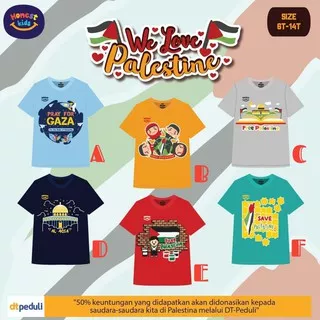 [ READY ] KAOS / T-SHIRT EDISI `WE LOVE PALESTINE` BY. HONEST KIDS