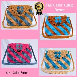 Tas Rajut Motif Tikar Tali Kur AlKafa / Tas Rajut TaliKur / Tas Talikur pesta / Tas Kerja Wanita