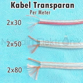 Kabel Listrik Transparan 2x30 2x50 2x80 - Kabel Audio - Kabel Listrik Audio 2 x 30 2 x 50 2 x 80 Per Meter Meteran