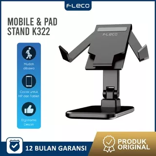 Phone Holder Stand HP Tablet Desktop Bracket Meja K322 FLECO - Garansi 1 Tahun Rusak Ganti Baru