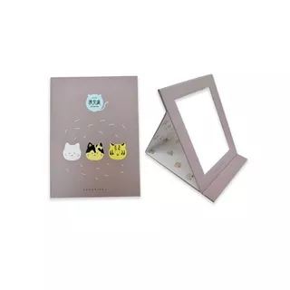 KACA CERMIN Buku Folding Mirror Portable / Kaca Rias Lipat / Kaca Cermin