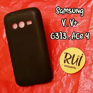 Case Hitam Black Matte Samsung Galaxy V / V+ V Plus / Ace 4 / G313 / 313 Softcase Polos Slim Silikon