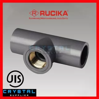 TEE DRAT Kuningan RUCIKA 1/2 x 3/4 inch AW PVC / Faucet T Metal TDD