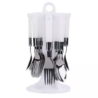 Oxone Ox-7000 Set Sendok Garpu Makan Ox 7000 Peralatan Dapur Tempat Stainless Putih Hitam Kuning