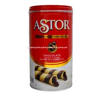 Astor Chocolate Wafer Stick Renyah Rasa Coklat Kemasan Kaleng 330gr