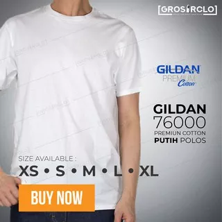 GROSIR !!! Baju Kaos Polos GILDAN PREMIUM 76000 Original Import murah Size S-M-L-XL WHITE