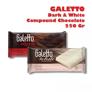 Coklat Batangan / Coklat Compound Galetto Dark / White Chocolate 250 Gr (2x250gr)