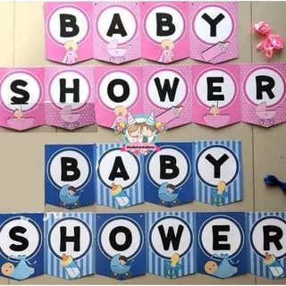 BABY SHOWER BANNER / BUNTING FLAG AQIQAH BOY GIRL