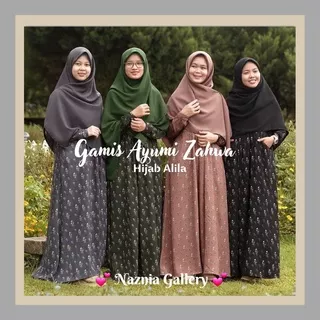 New Gamis Ayumi Zahwa HIJAB ALILA | Daily Gamis Muslimah Syari | Gamis Busui Wudhu Friendly Motif Bunga