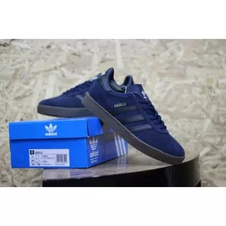 sepatu sneakers adidas gazelle nuvy obsiden gum sole original