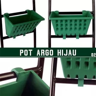 Pot Tanaman Merambat - Pot Argo 02 Tempel Gantung Plastik - Hijau