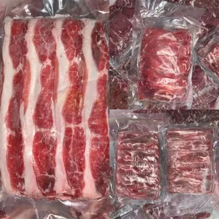 DAGING SLICE BEEF Shortplate, Brisket, Sirloin, Mix Fat 500gr Daging Sapi Import Quality BBQ Barbeque Barbekue Ayam Slice