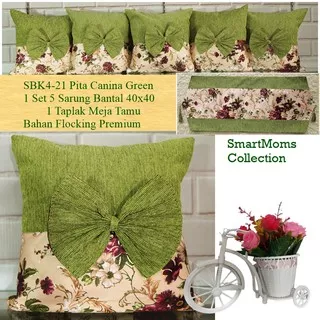 SARUNG BANTAL SOFA SHABBY CHIC MINIMALIS MODERN / SBK SET CLARISSA GREEN