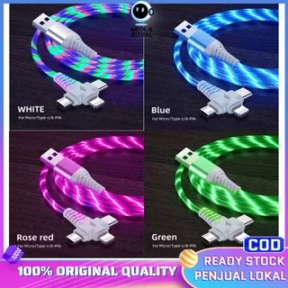 3 In 1 LED Dark Light Kabel Listrik Kabel Data Type C Kabel Iphone Charger Iphone Charger Type C Kepala Charger Iphone Kepala Charger Fast Charger