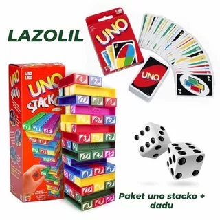 Uno stacko / paket uno stacko / uno stacko plus kartu / uno card / paket uno stacko plus dadu