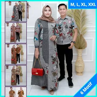 Batik Couple Katun Prima Halus Gamis Batik Mix Embos Allsize Jumbo Ld 120 cm Original Abadi Batik 01