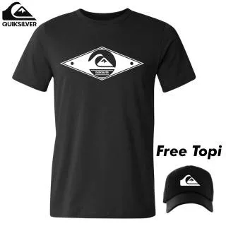 T-shirt Kaos QuickSilver bonus topi Premium Combed 30s