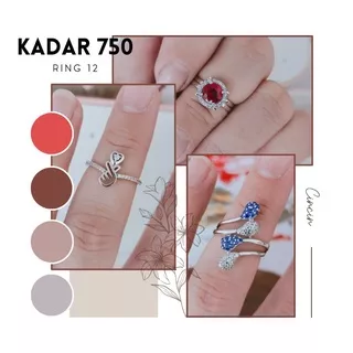 Realpic Cincin Emas Putih Asli Kadar 750 | Ring 12