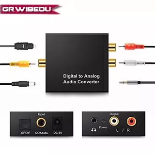 Konverter Audio DAC Digital Coaxial Toslink ke 3.5mm AUX RCA R/L