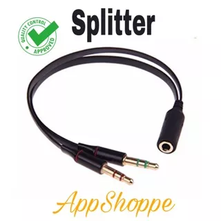 Headphone Splitter 3.5mm Female to 2 Dual 3.5mm Male Headphone Audio Splitter Headset to PC Adapter