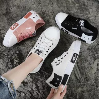 Sepatu Canvas Wanita Cat dan Fish Bone Women Canvas Shoes Wanita Import Murah Berkualitas Sneakers