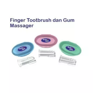 Baby Safe TB001 Finger Toothbrush and Gum Massager sikat lidah bayi