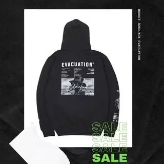 DOBUJACK EVACUTION | Sweater Basic Hoodie Pria Dobujack Evacuation Hitam | Sweater Dobujack Pria Wanita | Hody Pria | Cn Pria | Jaket Pria Distro Murah