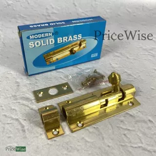 Grendel Pintu Kuningan Asli Solid Brass 3 Modern / Slot Pintu Tower Bolt Two Layer