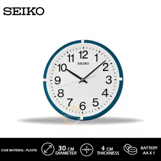 Seiko Wall Clock QXA652L QXA652 Analog Metallic Blue Color White Dial Jam Dinding