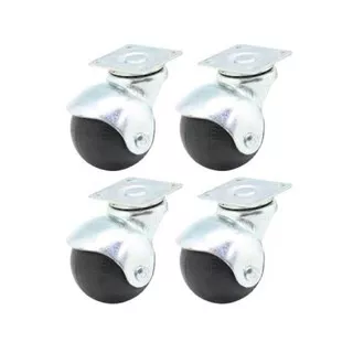 Roda Casters 2 inch Bulat dan gepeng / Roda Kursi / Roda Lemari Aluminium / Roda Show Case