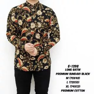 Kemeja Pria | Kemeja Batik | Batik Formal | Long Batik Premium Sundari Black
