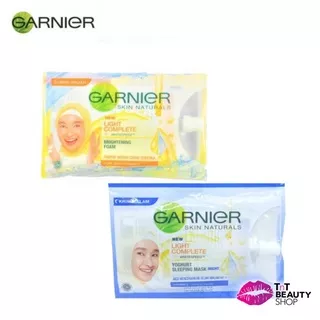 GARNIER Light Complete Whitening Serum Cream | Yoghurt Sleeping Mask Night - 7ml SACHET