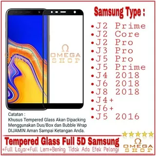 Tempered Glass Anti Gores Kaca Full 5D Samsung J4 2018-J6 2018-J8 2018-J4 Plus-J6 Plus-J5 2016