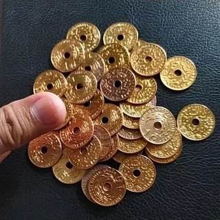 uang koin kuno 1 cent bolong tembaga nederlansch nederland indie benggol jaman belanda
