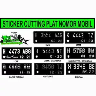 CUTTING STICKER PLAT NOMOR MOBIL