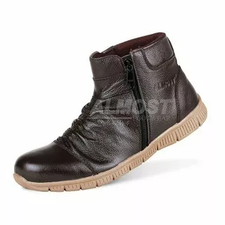 Sepatu Casual Boots Slop Zipper Pria Almost Cosmic Bahan Kulit Resleting Size 39-40-41-42-43 Fashion