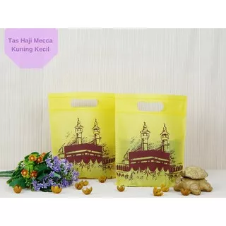 Tas Mecca Kecil Haji Kain Kuning Oleh Oleh Haji Umroh Isi 12 pcs/Tas Souvenir Haji Umroh