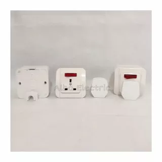 BROCO STOP KONTAK AC GALLEO WHITE SOCKET 3PIN PUTIH 1SET