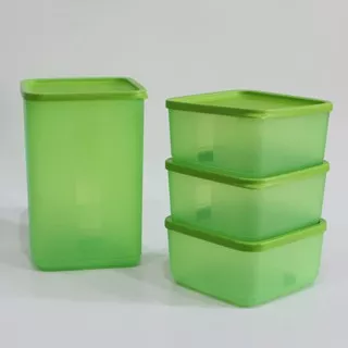 Toples Plastik Kotak / Toples Kotak Makanan / Toples plastik kue Lebaran / Toples Makanan / Toples Daging Toples Sayuran Toples Buah Toples Plastik Makanan Calista Luna 1 Set 4 Pcs