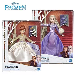 Elsa & Anna Arendelle Disney Princess / Queen Dress / Gown Frozen 2 Doll - Boneka Gaun Kembang