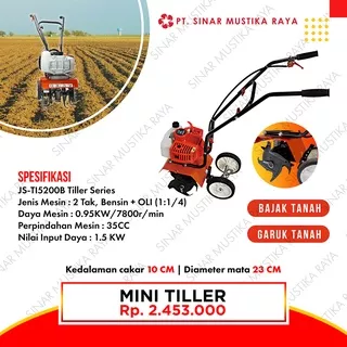 Mesin Pertanian -  Penggembur Tanah, Bajak Tanah, Garuk Tanah - Mini Tiller / Cultivator JS-TI5200B