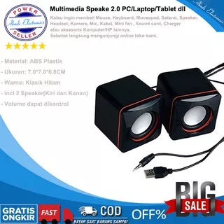 SPEAKER D02A - Speaker Multimedia Speaker 2.0 Komputer Speaker Warna Hitam