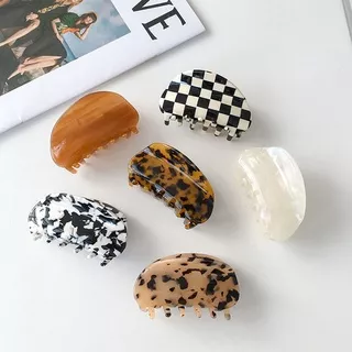 Hair Claws Acetate Geometric Hairpins Heart Printed Leopard Tortoiseshell Small Barrette Simple Acrylic Hair Accessories