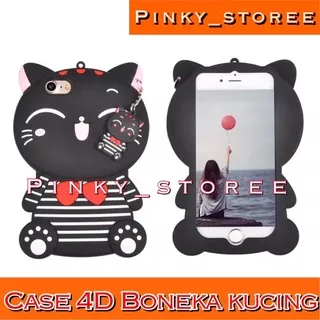 Xiaomi Redmi 4x 4a 5a 6a Redmi 7 7a Redmi 8 8A 8A Pro/ Case 4D Boneka Kucing Hitam/ Mimicat Black