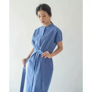 Lavi Linen Dress in Blue