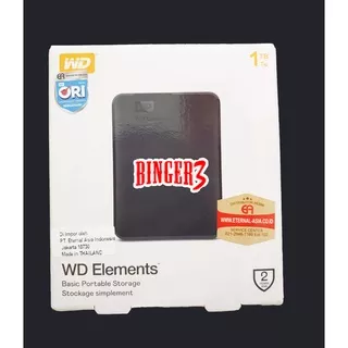 WD Elements Element 1TB Stiker ORI Garansi Resmi 2 tahun - HDD HD Hard disk Hard drive Hardisk Harddrive External USB 3.0