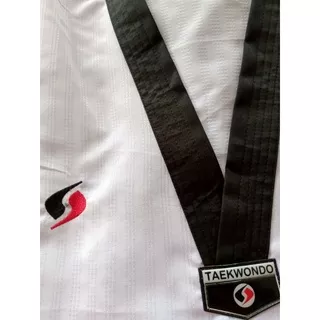 Seragam Taekwondo Dobok Sendy Champion kerah hitam