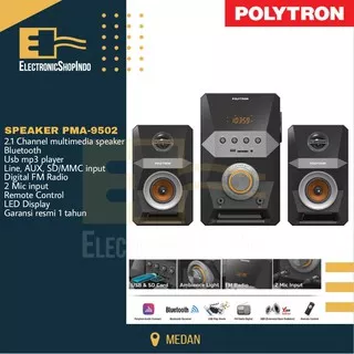 Speaker Multimedia POLYTRON PMA-9502 Speaker Bluetooth Usb FM Radio speaker