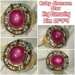 Cincin batu permata ruby jhonson star jaminan natural/cincin pria/cincin cowok/cincin batu akik