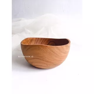 Mangkok Kayu Jati Gelombang | Wooden Teak Bowl Wave